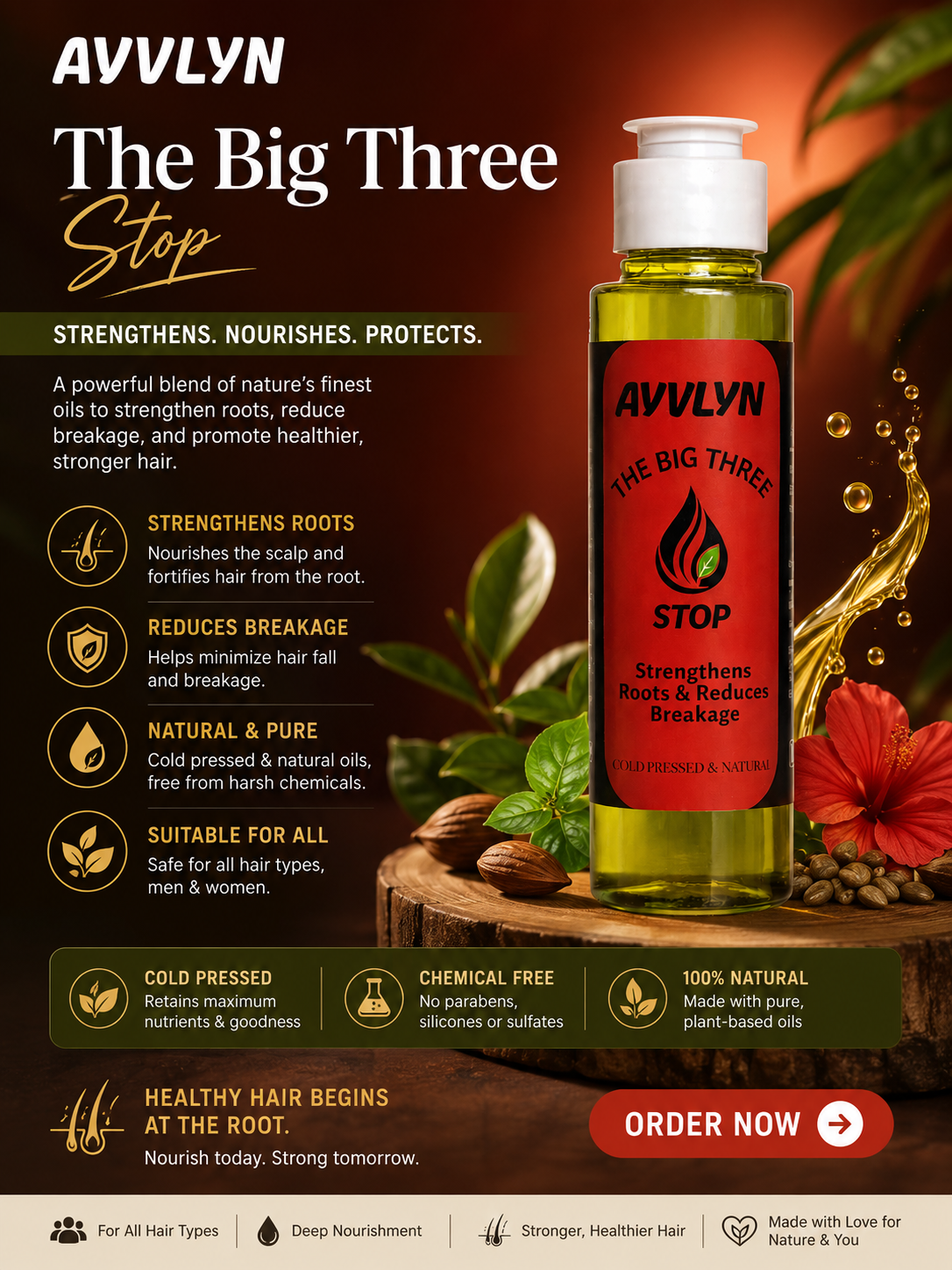 Stop - hair fall control oil by ayvlyn Ayvlyn.pk